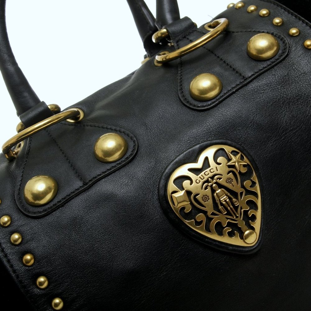 GUCCI Leather Babouska Studded Boston Bag - Picture 8 of 16